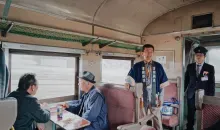 Inside a local train in Japan 